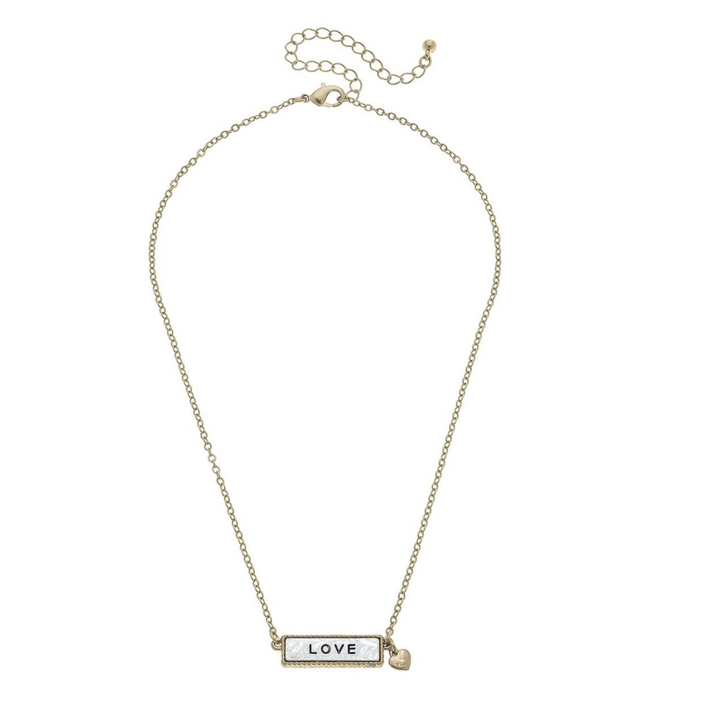 Canvas LOVE Bar Necklace